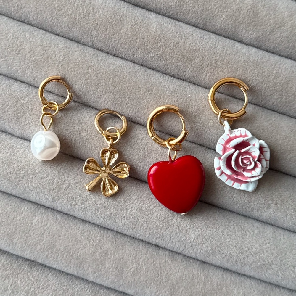 LAST 1 🔥 ZARA STYLE PACK OF CHARM EARRINGS NEW SEASON - Picture 5 of 9
